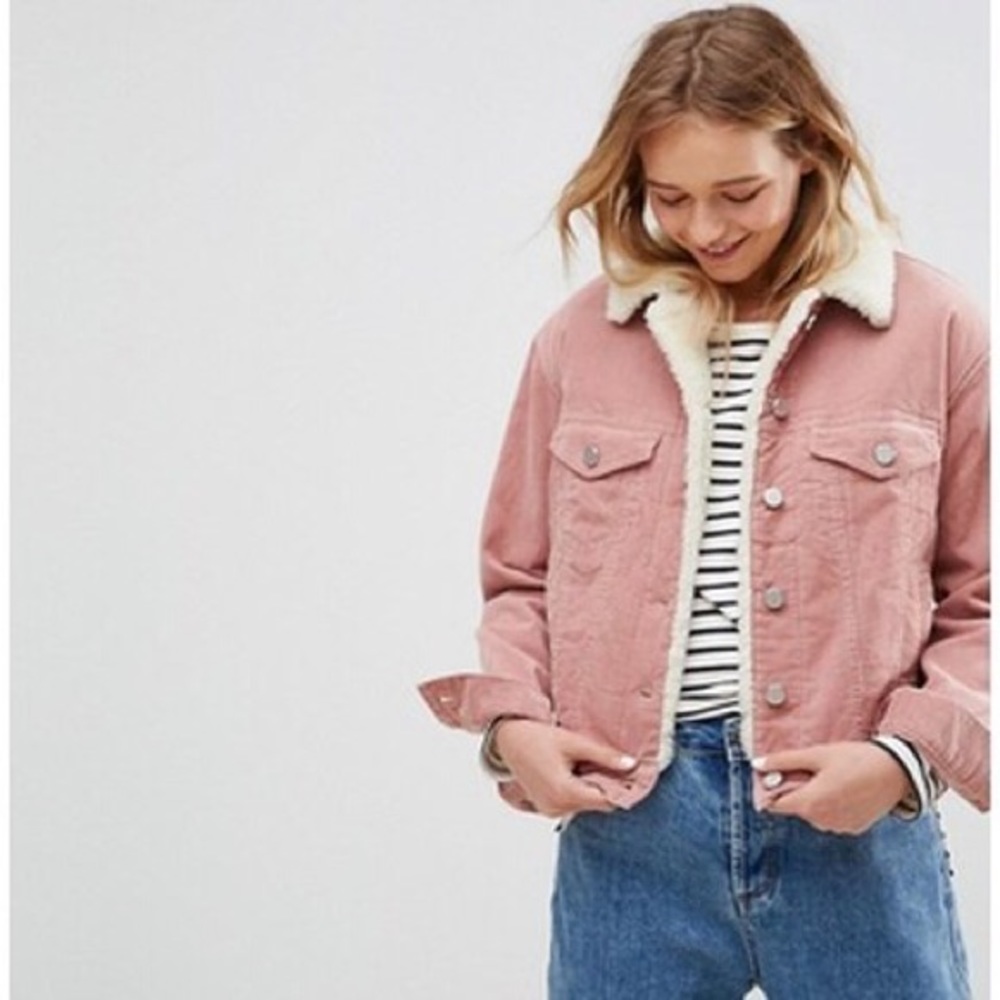 Forever21 mauve fluffy corduroy jacket